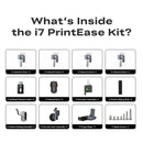 List of components included in the i7 PrintEase Kit on a white background