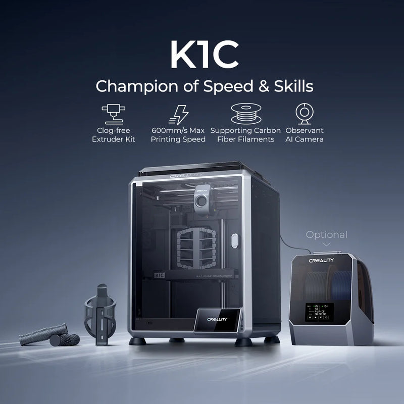 Creality K1C 3D Printer-2025 New Version with 600mm/s High-Speed-Build Volume: 220*220*250mm-AU STOCK
