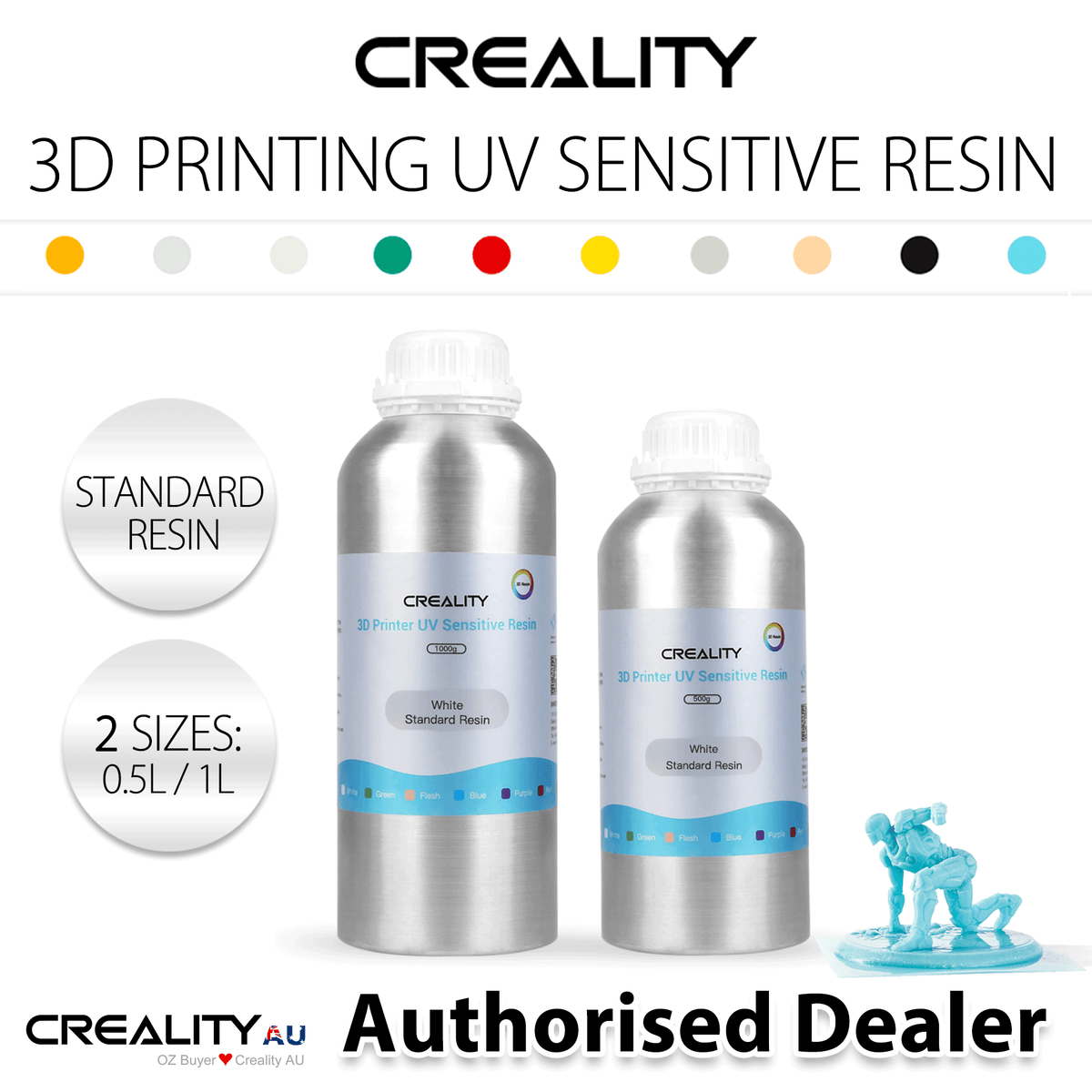 Creality 0.5 1L 3D Printing Resin Standard UV Sensitive 405nm 4 DLP SLA Printer-Warehouse Clearance from $9.99 AUD