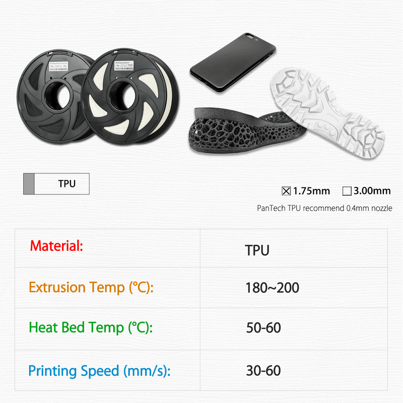 PanTech TPU 3D Printing Filament