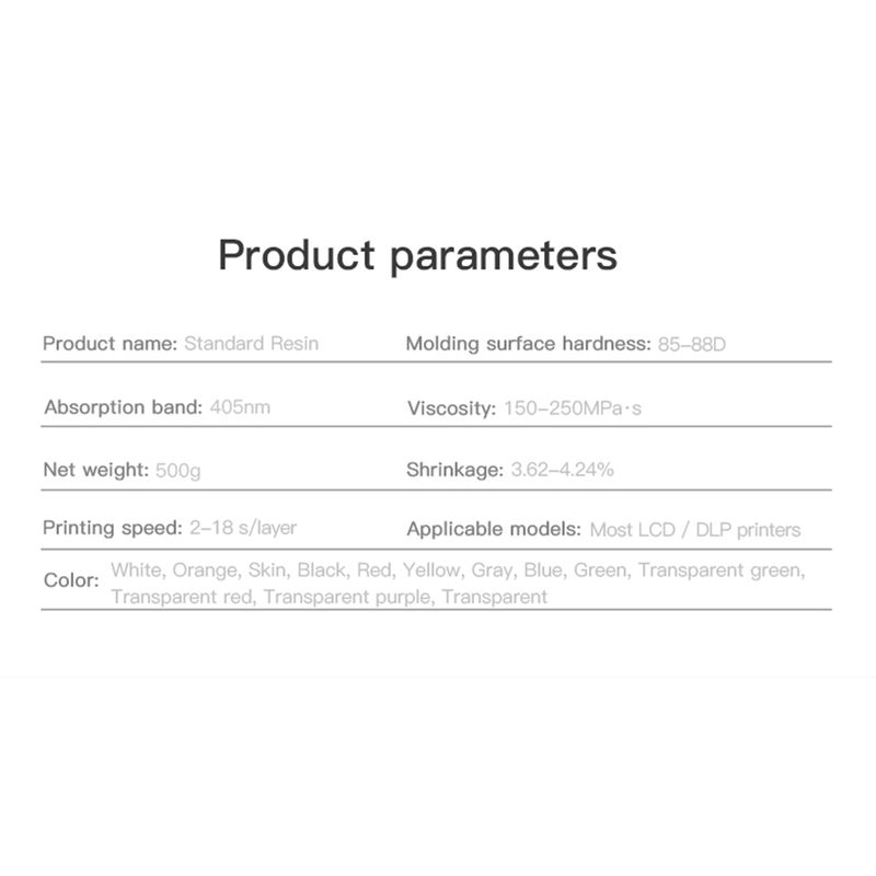Creality 0.5 1L 3D Printing Resin Standard UV Sensitive 405nm 4 DLP SLA Printer