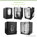 Multi-angle product display of the Small, Medium, and Large Creality 3D Printer Enclosures. It shows the enclosure fully zipped up, unzipped with a Creality Ender 3D printer operating inside, and an empty interior view highlighting the heat-preserving silver aluminium foil lining and convenient side storage pockets.