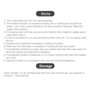 Safety notes and storage instructions for Creality 3D printing resin, advising users to wear a mask, wash skin with soap if touched, and store indoors in a dry, ventilated place with a 1-year shelf life.